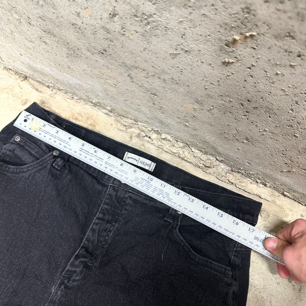 Riders Mens Black Denim Jeans‎ 34W x 34L Straight Leg Relaxed Fit Dark Wash - Picture 3 of 6